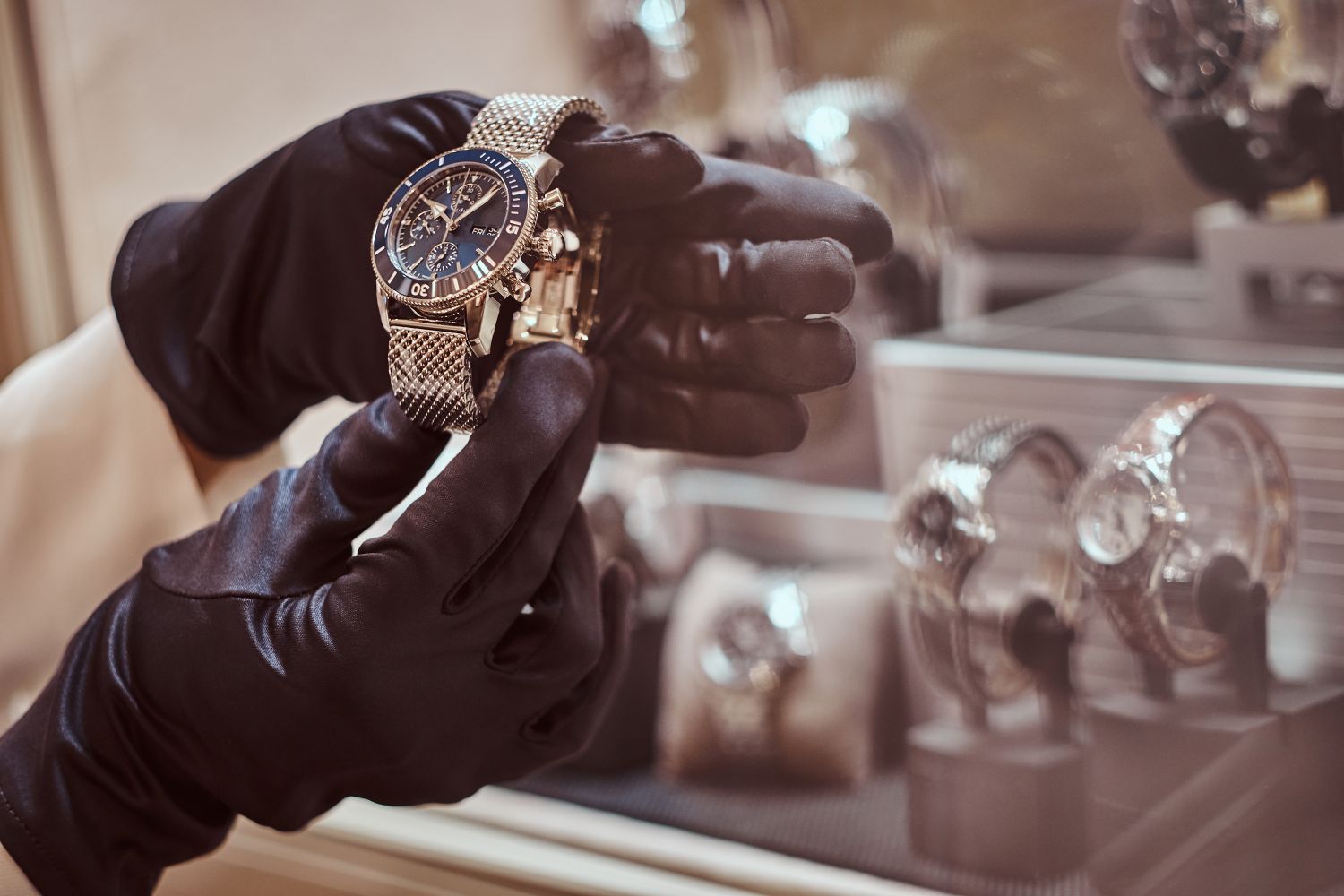 close-up of expensive watch